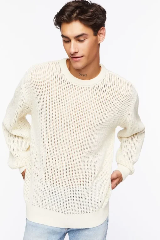 Open-Knit Crew Sweater