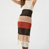 Open-Knit Striped Sleeveless Dress