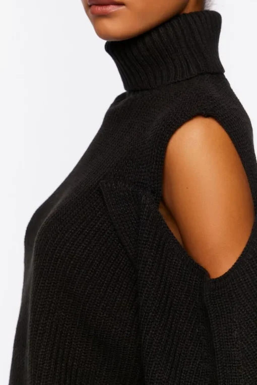 Open-Shoulder Turtleneck Sweater