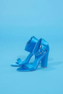 Open-Toe Buckled Heels