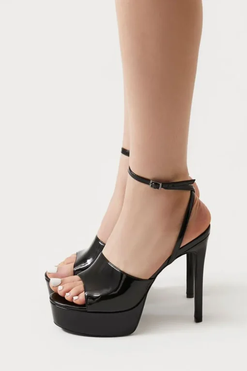 Open-Toe Platform Stiletto Heels