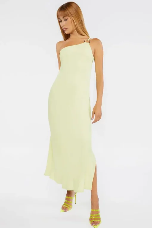 O-Ring One-Shoulder Maxi Dress