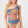 Ornate One-Shoulder One-Piece Swimsuit