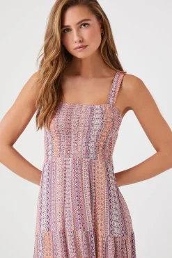 Ornate Print Caged Maxi Dress
