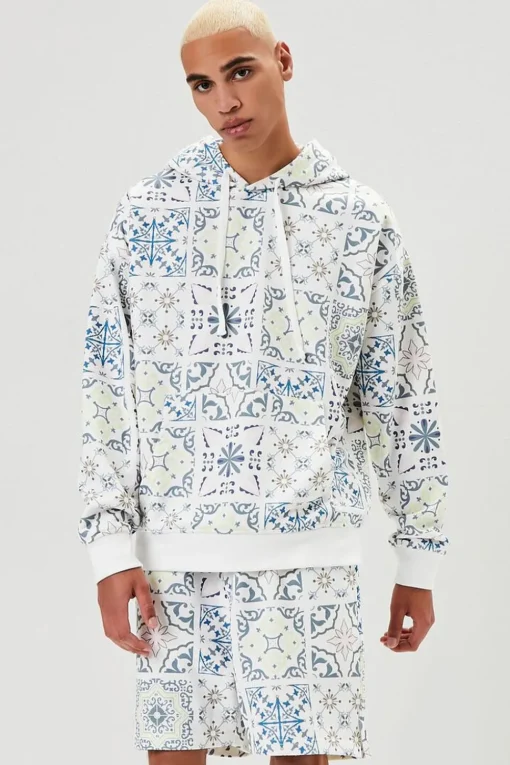 Ornate Print Drawstring Shorts