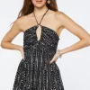 Ornate Print Halter Romper