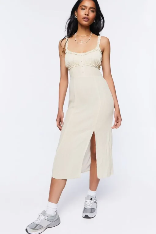 Ornate Print Ruffle-Trim Dress