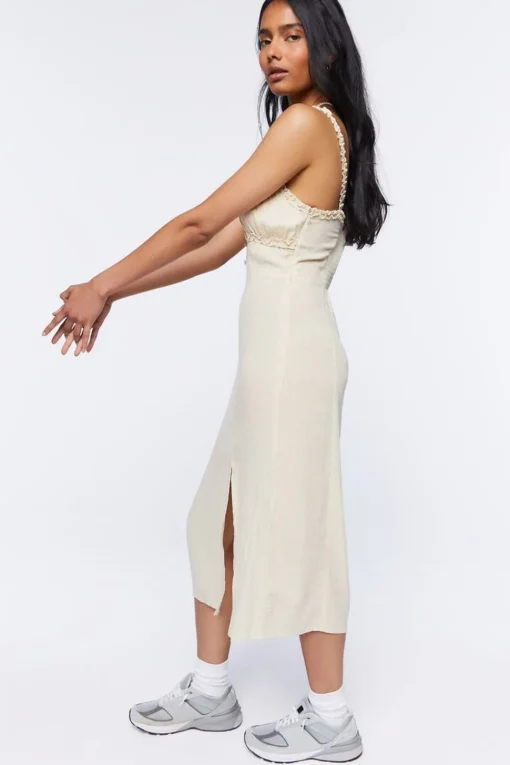 Ornate Print Ruffle-Trim Dress