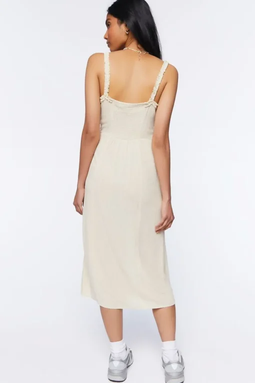 Ornate Print Ruffle-Trim Dress