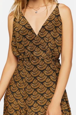 Ornate Print Surplice Maxi Dress