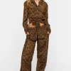 Ornate Print Wide-Leg Pants