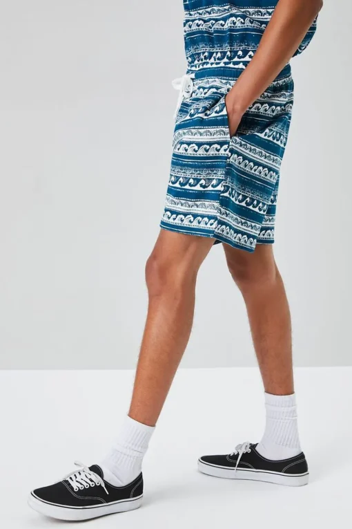 Ornate Wave Print Shorts