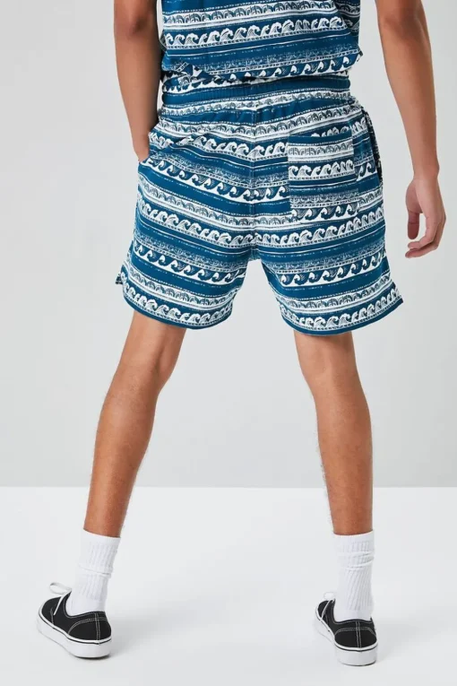 Ornate Wave Print Shorts