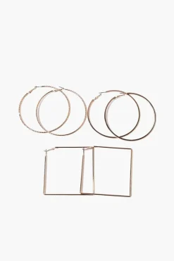 Oversized Geo Hoop Earring Set