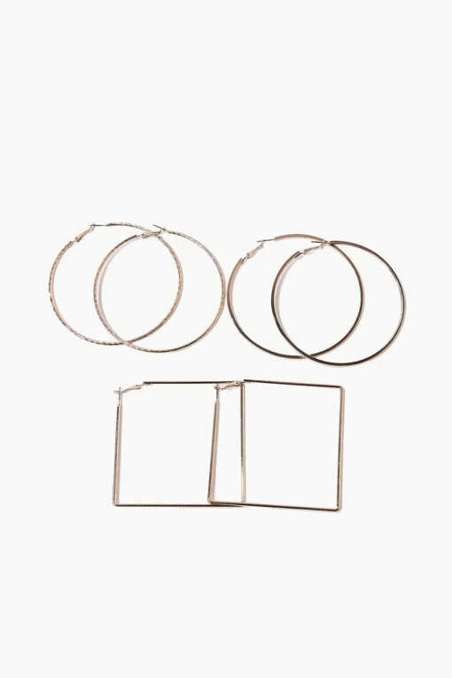Oversized Geo Hoop Earring Set