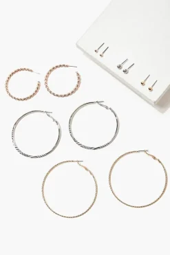 Oversized Hoop & Stud Earring Set