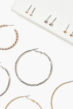Oversized Hoop & Stud Earring Set