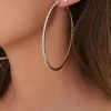 Oversized Rhinestone Hoop Earrings