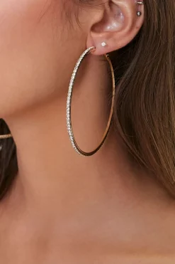 Oversized Rhinestone Hoop Earrings