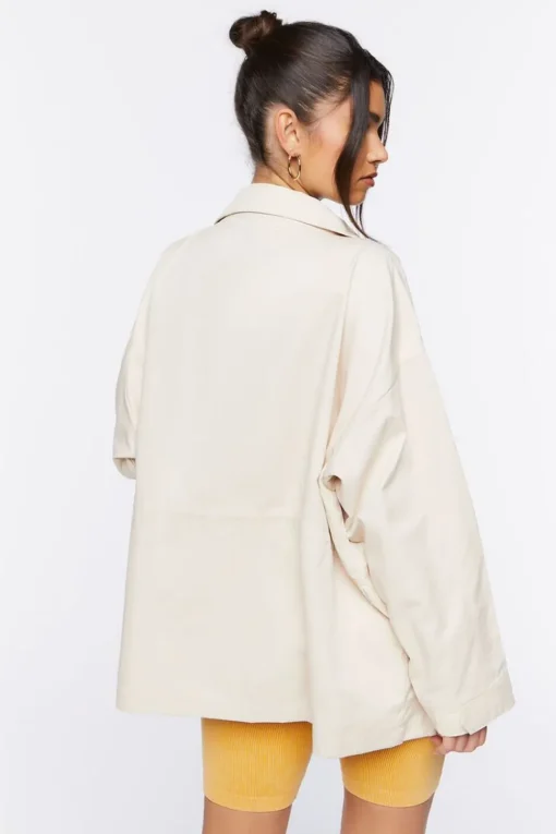 Oversized Snap-Button Shacket