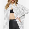 Oversized Striped High-Low Shirt