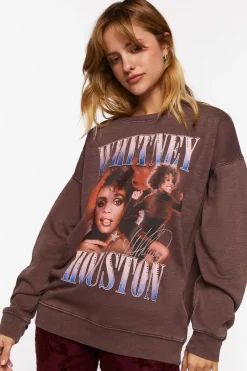 Oversized Whitney Houston Graphic Pullover