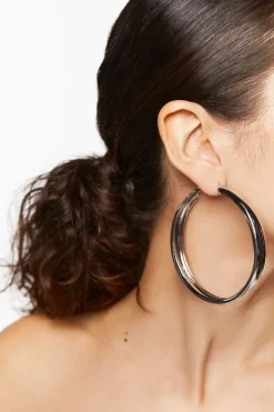 Oversized Wide-Band Hoop Earrings