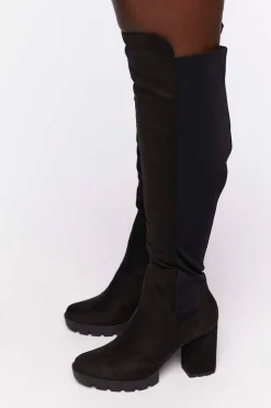 Over-The-Knee Lug-Sole Boots (Wide)