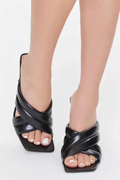 Padded Faux Leather Stiletto Heels