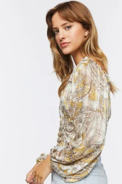 Paisley Print Chiffon Bodysuit