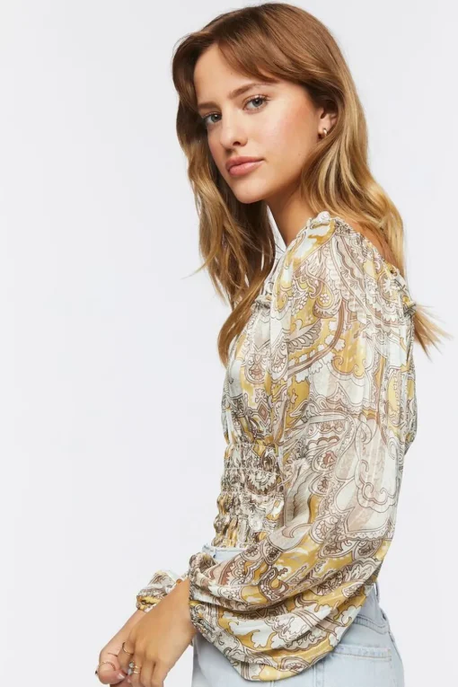 Paisley Print Chiffon Bodysuit