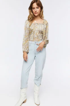 Paisley Print Chiffon Bodysuit