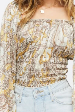 Paisley Print Chiffon Bodysuit
