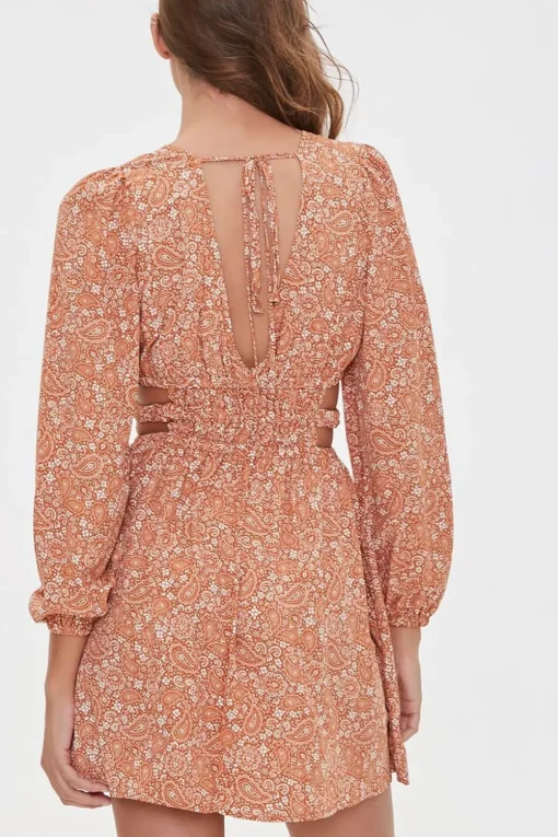 Paisley Print Mini Dress