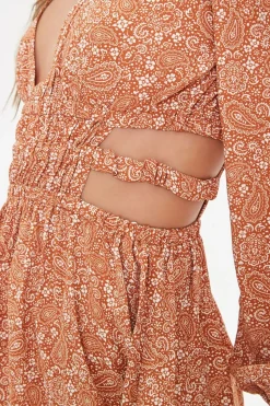 Paisley Print Mini Dress