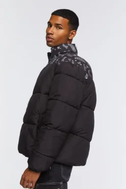 Paisley Print Puffer Jacket