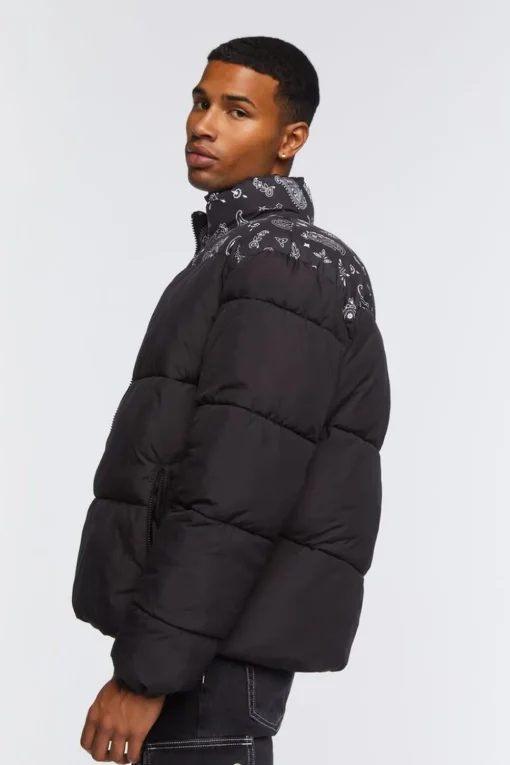 Paisley Print Puffer Jacket