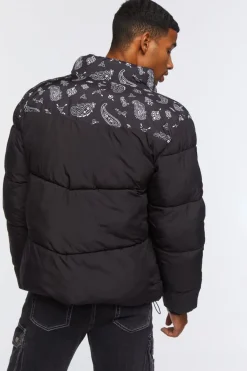 Paisley Print Puffer Jacket