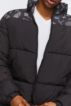 Paisley Print Puffer Jacket