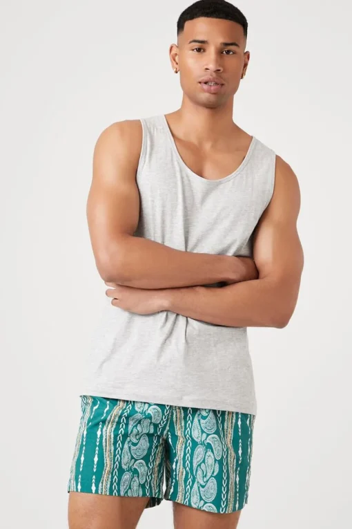 Paisley Print Swim Trunks