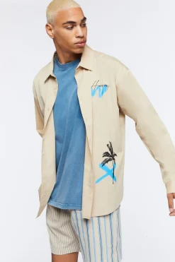 Palm Tree Print Graphic Shirt