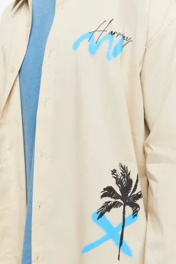 Palm Tree Print Graphic Shirt