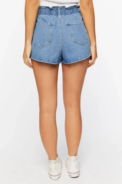 Paperbag Denim Shorts