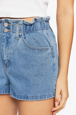 Paperbag Denim Shorts