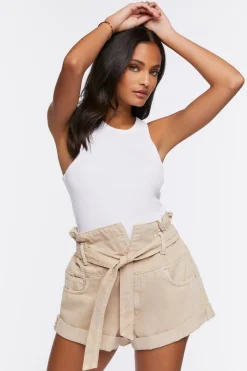 Paperbag High-Rise Shorts
