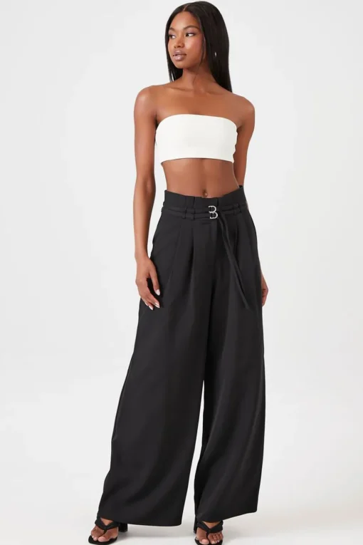 Paperbag Wide-Leg Pants