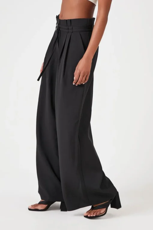 Paperbag Wide-Leg Pants