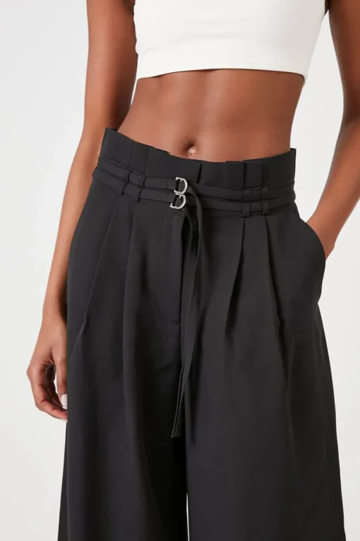 Paperbag Wide-Leg Pants