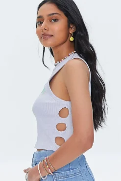 Paradise Found Graphic Cutout Crop Top