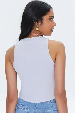 Paradise Found Graphic Cutout Crop Top